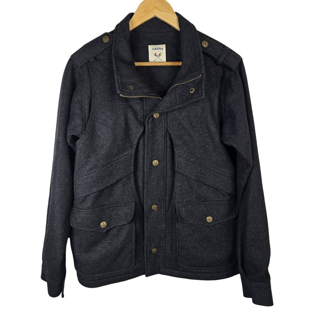 Built by Wendy Mens Charcoal‎ Wool Blend Field Jacket Size XS Military Style